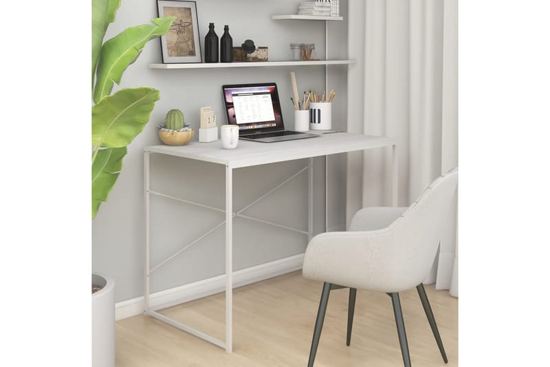 computerbord 110x60x70 cm spånplade hvid - Hvid - Møbler - Borde - Kontorbord - Skrivebord