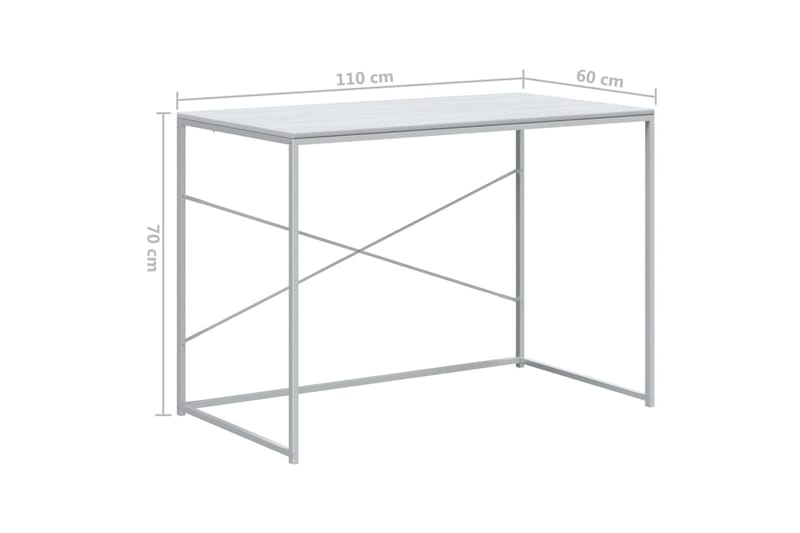 computerbord 110x60x70 cm spånplade hvid - Hvid - Møbler - Borde - Kontorbord - Skrivebord