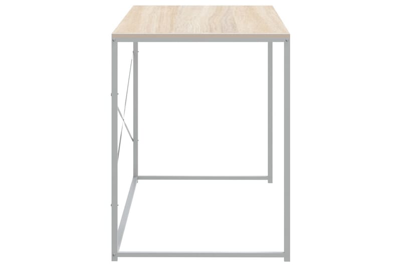 computerbord 110x60x70 cm spånplade hvid og egetræsfarvet - Brun - Møbler - Borde - Kontorbord - Skrivebord