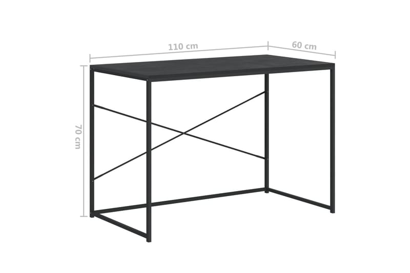 computerbord 110x60x70 cm spånplade sort - Sort - Møbler - Borde - Kontorbord - Skrivebord