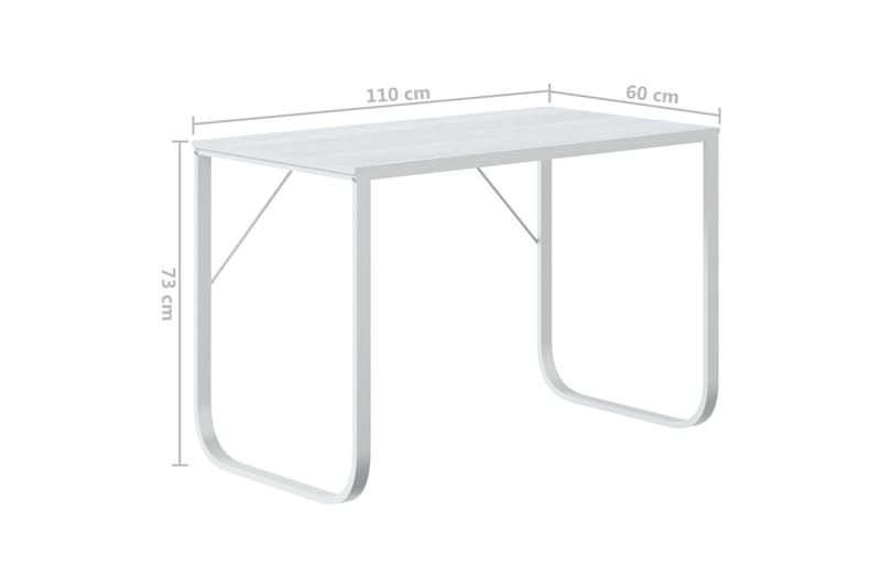 computerbord 110x60x73 cm spånplade hvid - Hvid - Møbler - Borde - Kontorbord - Skrivebord
