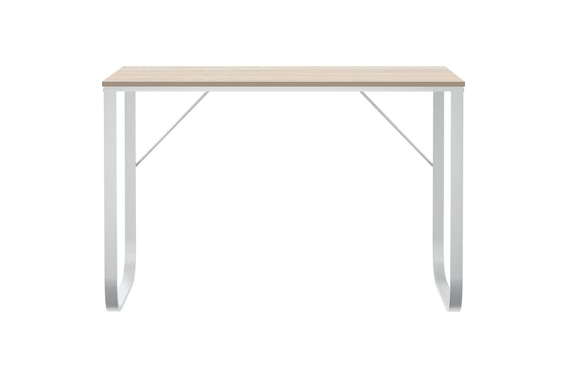 computerbord 110x60x73 cm spånplade hvid og egetræsfarvet - Brun - Møbler - Borde - Kontorbord - Skrivebord