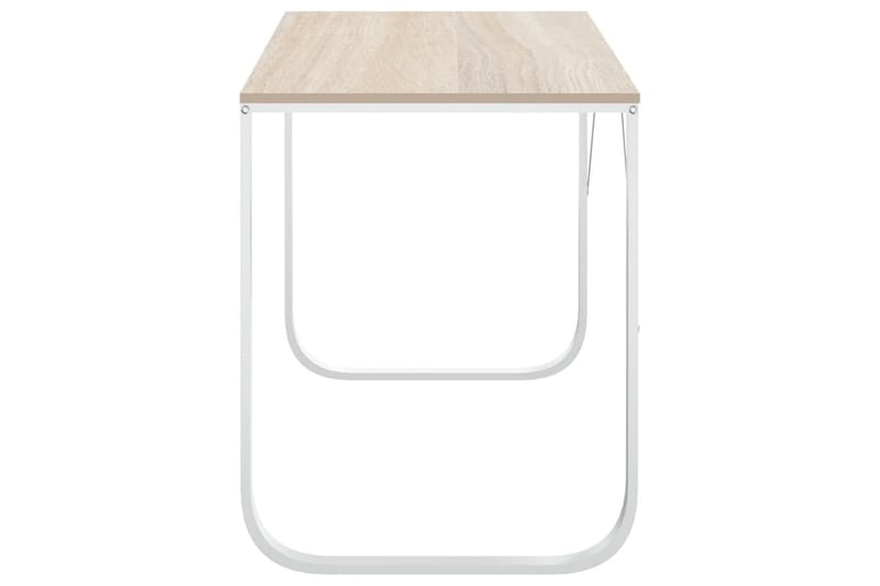 computerbord 110x60x73 cm spånplade hvid og egetræsfarvet - Brun - Møbler - Borde - Kontorbord - Skrivebord