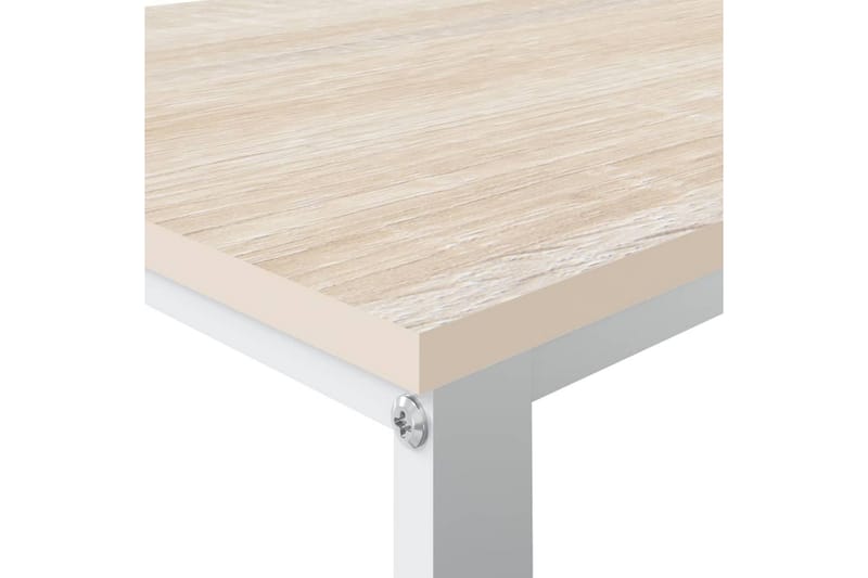 computerbord 110x60x73 cm spånplade hvid og egetræsfarvet - Brun - Møbler - Borde - Kontorbord - Skrivebord