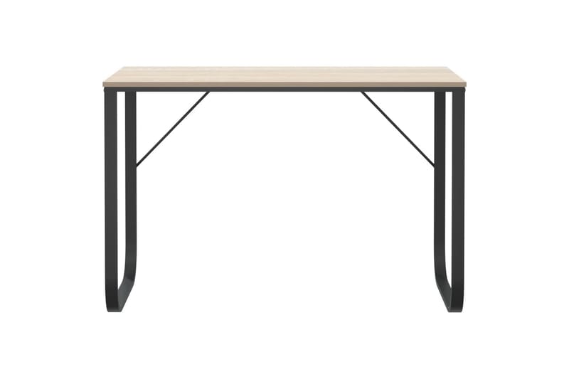 computerbord 110x60x73 cm spånplade sort og egetræ - Brun - Møbler - Borde - Kontorbord - Skrivebord