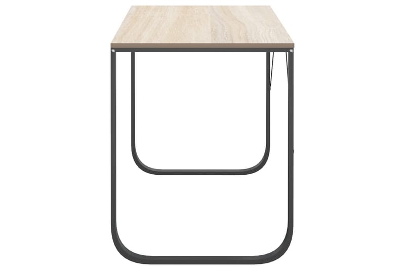 computerbord 110x60x73 cm spånplade sort og egetræ - Brun - Møbler - Borde - Kontorbord - Skrivebord