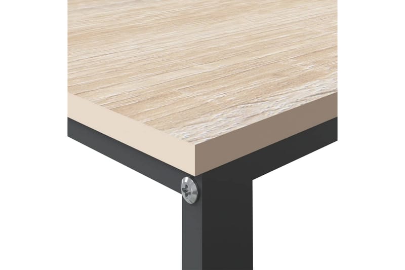 computerbord 110x60x73 cm spånplade sort og egetræ - Brun - Møbler - Borde - Kontorbord - Skrivebord
