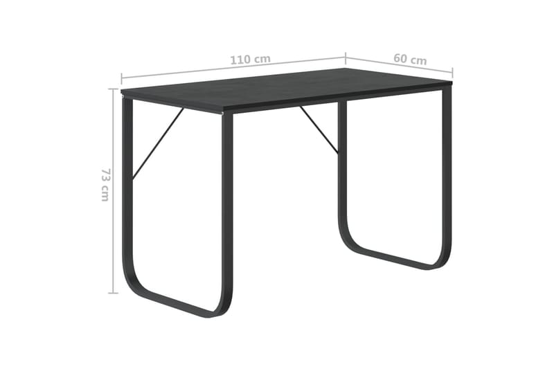 computerbord 110x60x73 cm spånplade sort - Sort - Møbler - Borde - Kontorbord - Skrivebord