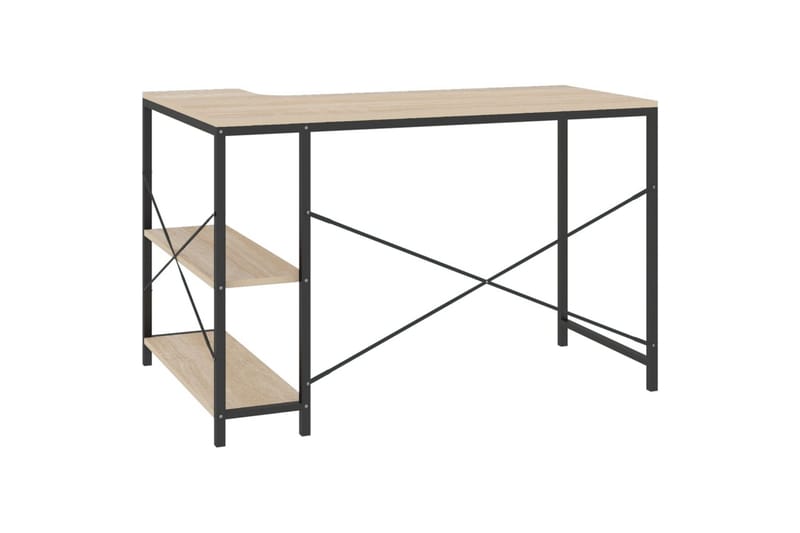 computerbord 110x72x70 cm spånplade sort og egetræsfarve - Brun - Skrivebord