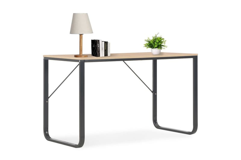Computerbord 120 X 60 X 73 Cm Sort Og Egetræsfarve - Sort - Møbler - Borde - Kontorbord - Skrivebord
