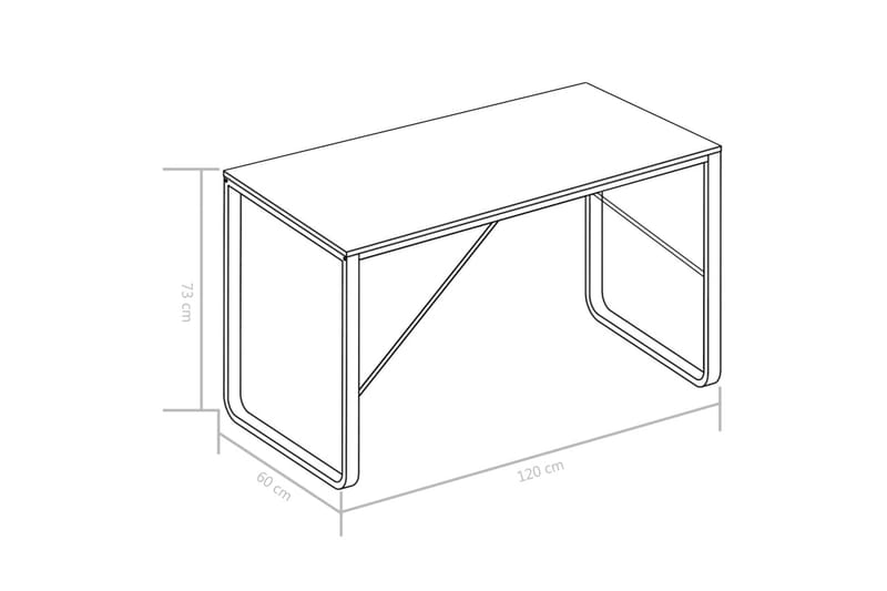 Computerbord 120 X 60 X 73 Cm Sort Og Egetræsfarve - Sort - Møbler - Borde - Kontorbord - Skrivebord