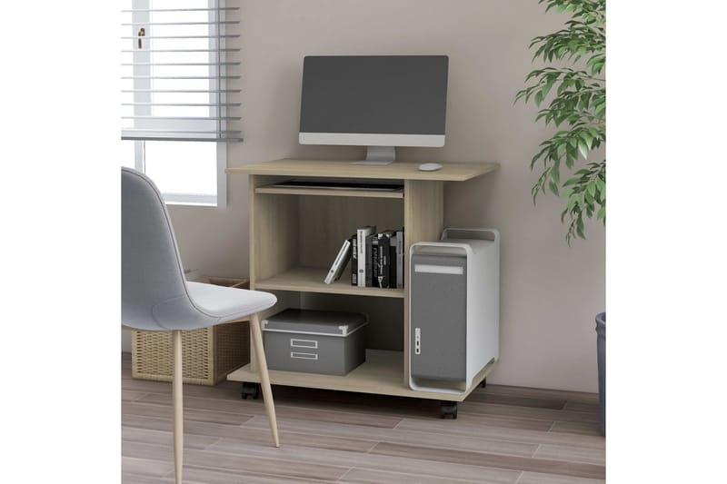 Computerbord 80X50X75 cm Spånplade Sonoma-Eg - Møbler - Borde - Kontorbord - Skrivebord