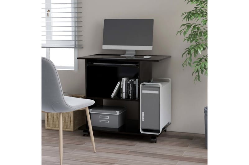 Computerbord 80X50X75 cm Spånplade Sort - Møbler - Borde - Kontorbord - Skrivebord