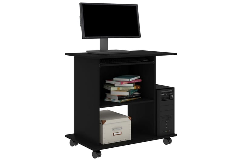 Computerbord 80X50X75 cm Spånplade Sort - Møbler - Borde - Kontorbord - Skrivebord
