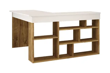Dalran Skrivebord 129 cm - Natur/Hvid - Møbler - Borde - Kontorbord - Skrivebord
