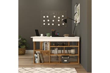 Dalran Skrivebord 129 cm - Natur/Hvid - Møbler - Borde - Kontorbord - Skrivebord