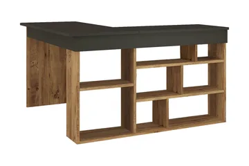 Dalran Skrivebord 129 cm - Natur/Sort - Møbler - Borde - Kontorbord - Skrivebord