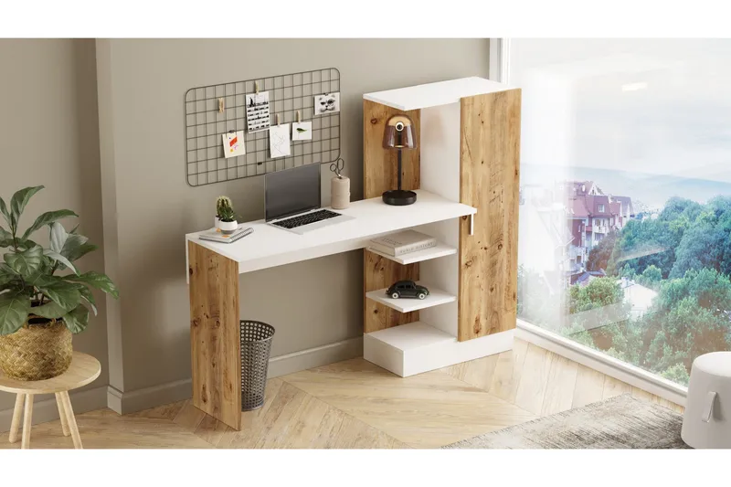 Dalran Skrivebord 152 cm, Natur / hvid