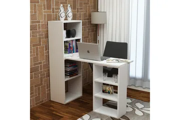 Decorotika Skrivebord 120 cm med Opbevaring Hylder - Hvid - Møbler - Borde - Kontorbord - Skrivebord