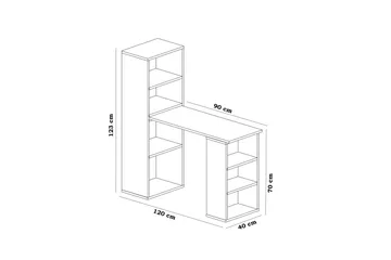 Decorotika Skrivebord 120 cm med Opbevaring Hylder - Hvid - Møbler - Borde - Kontorbord - Skrivebord