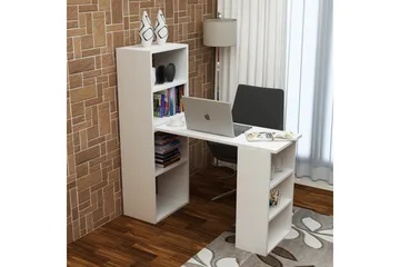 Decorotika Skrivebord 120 cm med Opbevaring Hylder - Hvid - Møbler - Borde - Kontorbord - Skrivebord