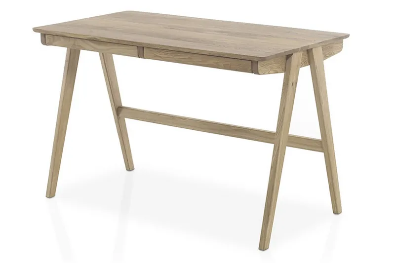 Delia Skrivebord 120 cm med Opbevaring 2 Skuffer - Massivt Eg - Møbler - Borde - Kontorbord - Skrivebord