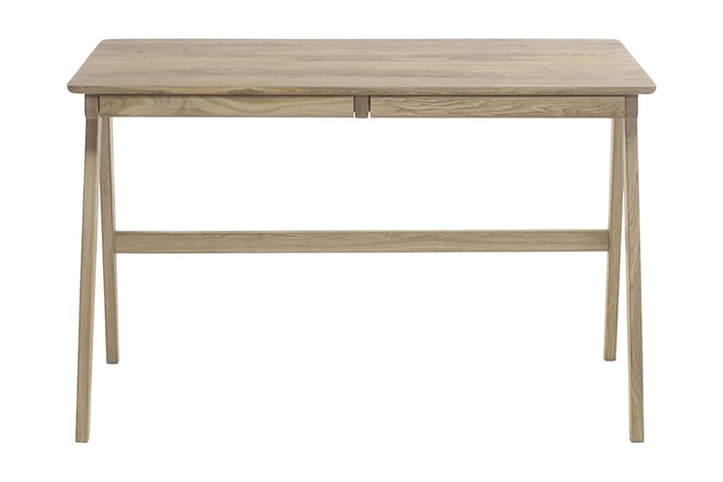 Delia Skrivebord 120 cm med Opbevaring 2 Skuffer - Massivt Eg - Møbler - Borde - Kontorbord - Skrivebord