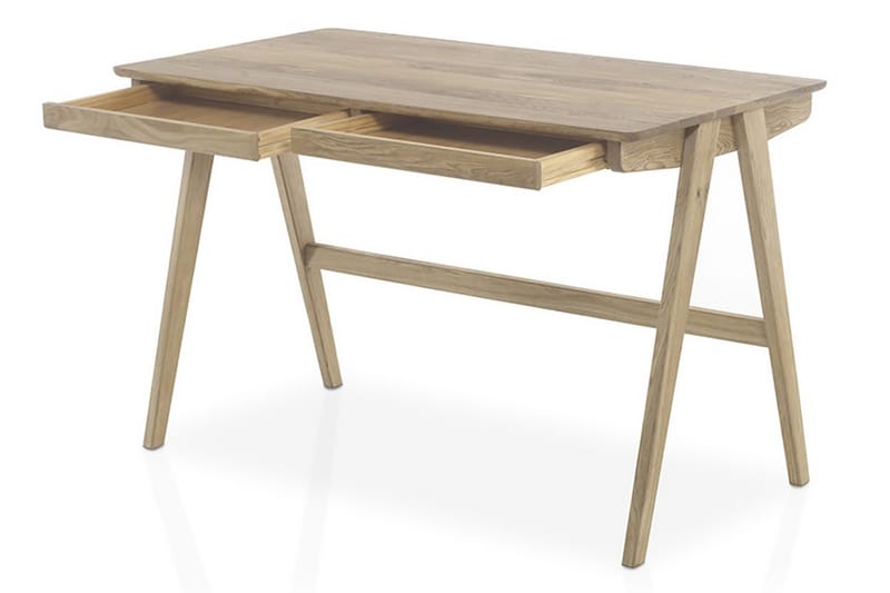 Delia Skrivebord 120 cm med Opbevaring 2 Skuffer - Massivt Eg - Møbler - Borde - Kontorbord - Skrivebord