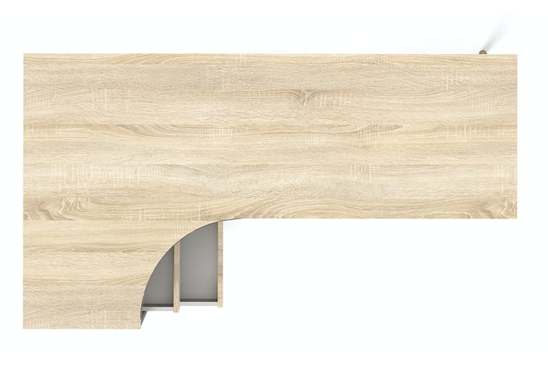 Delta Skrivebord 145 cm med Opbevaring Skuffer + Hylder - Hvid/Natur - Møbler - Borde - Kontorbord - Skrivebord