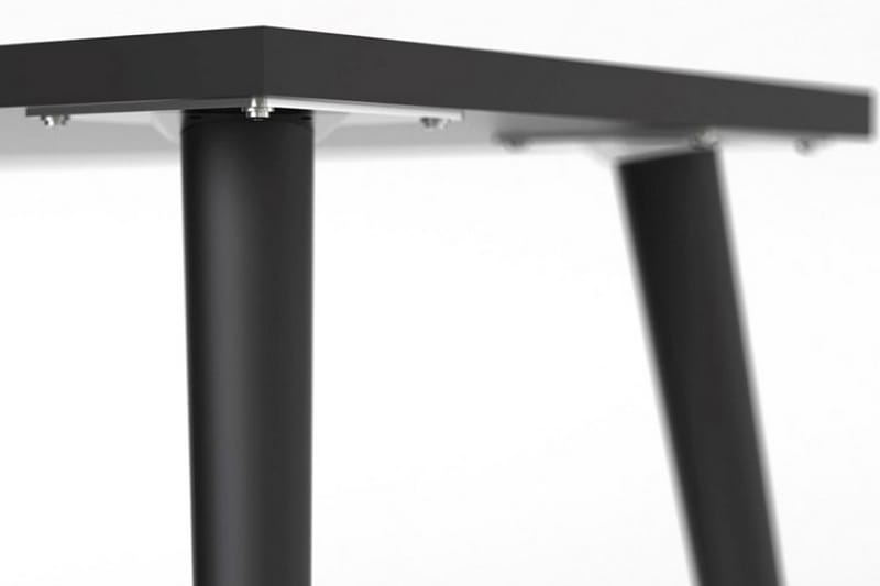 Delta Skrivebord 145 cm med Opbevaring Skuffer + Hylder - Hvid/Sort - Skrivebord