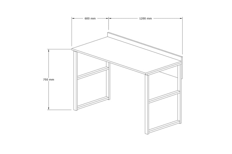 Dengeze Skrivebord 120 cm - Brun/Sort - Skrivebord