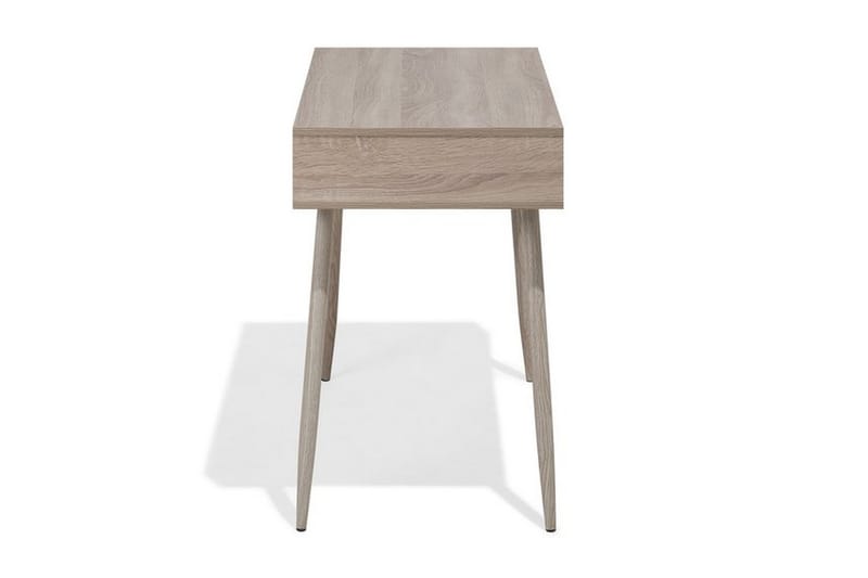 Deora Skrivebord 100 cm med Opbevaring Skuffe + Hylde - Lysebrun/Vi - Møbler - Borde - Kontorbord - Skrivebord