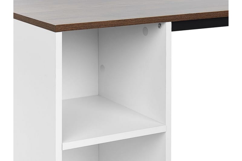 Dese Skrivebord 120 cm med Opbevaring - Mørket Træ/Hvid - Møbler - Borde - Kontorbord - Skrivebord