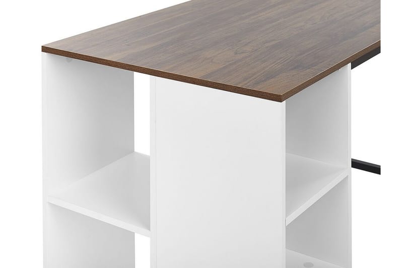 Dese Skrivebord 120 cm med Opbevaring - Mørket Træ/Hvid - Møbler - Borde - Kontorbord - Skrivebord