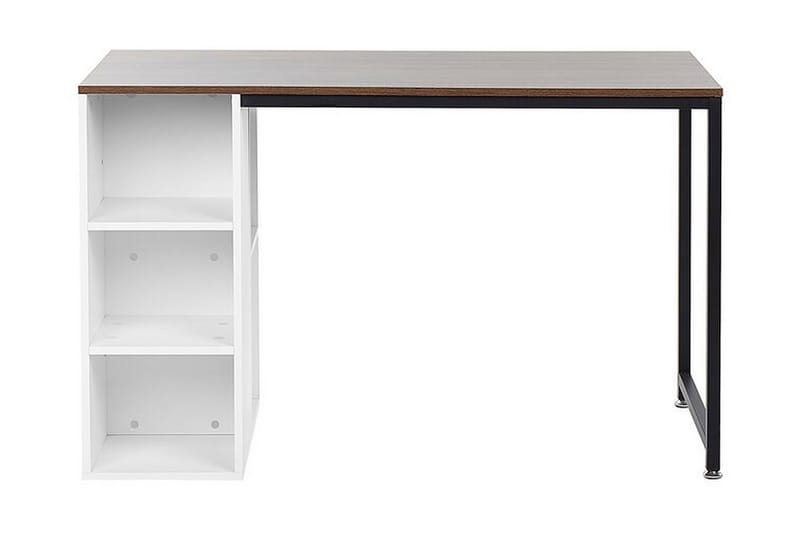 Dese Skrivebord 120 cm med Opbevaring - Mørket Træ/Hvid - Møbler - Borde - Kontorbord - Skrivebord