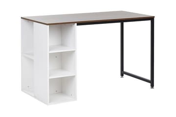 Dese Skrivebord 120 cm med Opbevaring - Mørket Træ/Hvid - Møbler - Borde - Kontorbord - Skrivebord