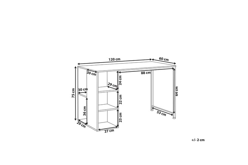 Dese Skrivebord 120 cm med Opbevaring - Mørket Træ/Hvid - Møbler - Borde - Kontorbord - Skrivebord