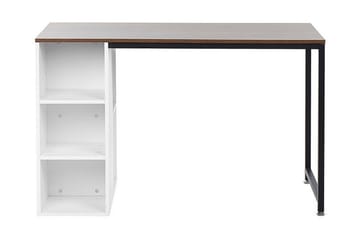 Dese Skrivebord 120 cm med Opbevaring - Mørket Træ/Hvid - Møbler - Borde - Kontorbord - Skrivebord