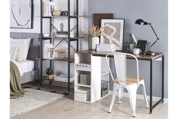 Dese Skrivebord 120 cm med Opbevaring - Mørket Træ/Hvid - Møbler - Borde - Kontorbord - Skrivebord
