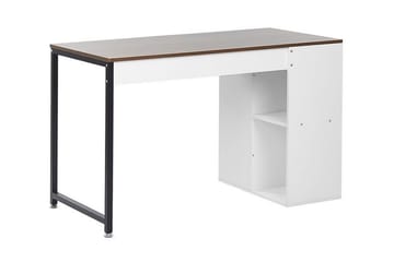 Dese Skrivebord 120 cm med Opbevaring - Mørket Træ/Hvid - Møbler - Borde - Kontorbord - Skrivebord