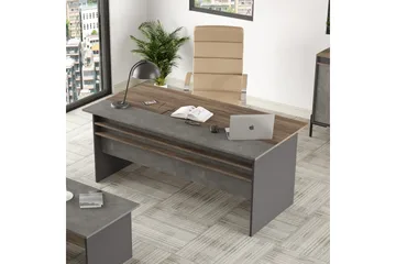 Desgrar Skrivebord 180 cm - Brun/Betongrå/Antracit - Møbler - Borde - Kontorbord - Skrivebord