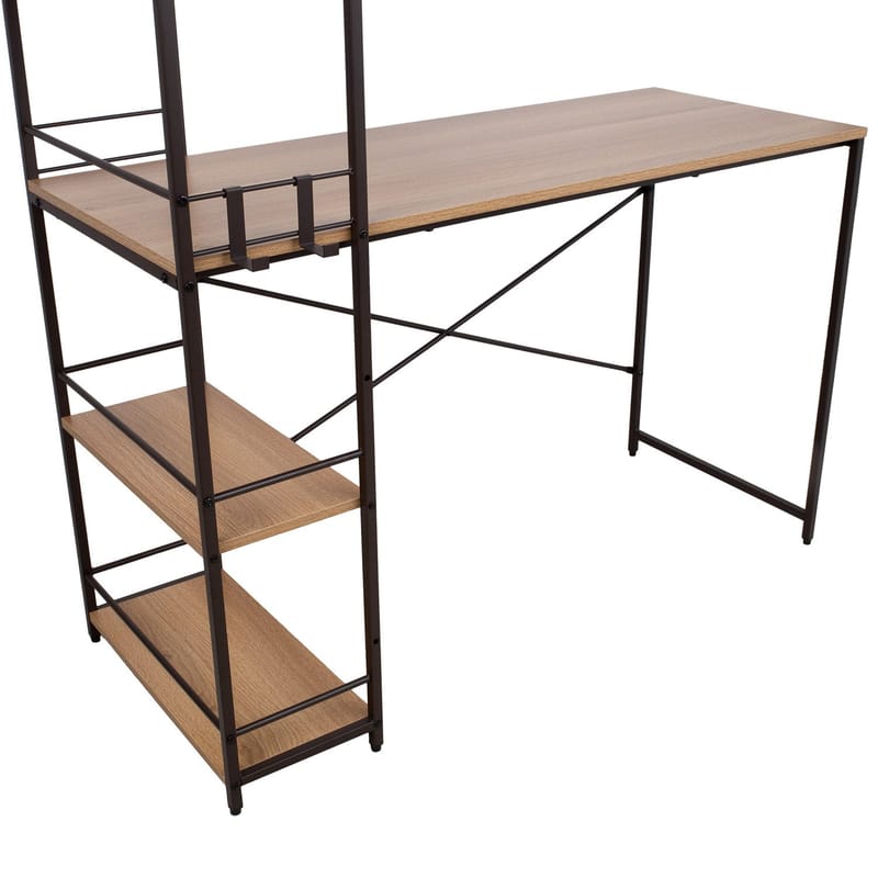 Desk HOME4YOU - egebark / brun - Møbler - Borde - Kontorbord - Skrivebord - hjørneskrivebord