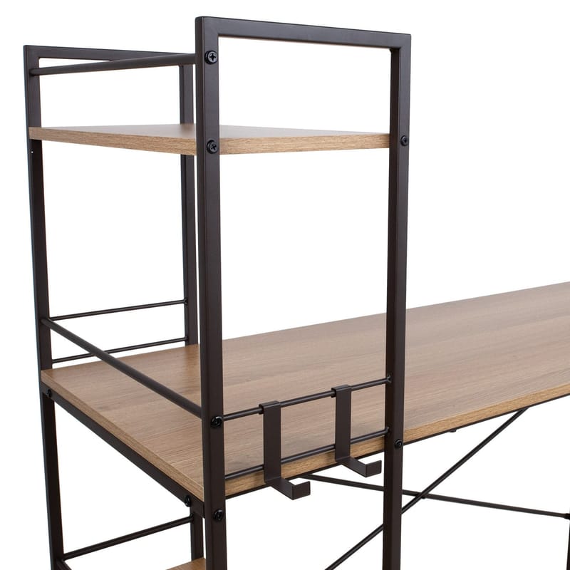 Desk HOME4YOU - egebark / brun - Møbler - Borde - Kontorbord - Skrivebord - hjørneskrivebord