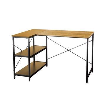 Desk HOME4YOU - egetræsbark / sort - Møbler - Borde - Kontorbord - Skrivebord - hjørneskrivebord