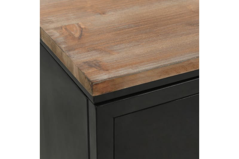 Dobbelt Piedestal-Skrivebord Grantræ Og Stål 120X50X76Cm - Grå - Møbler - Borde - Kontorbord - Skrivebord