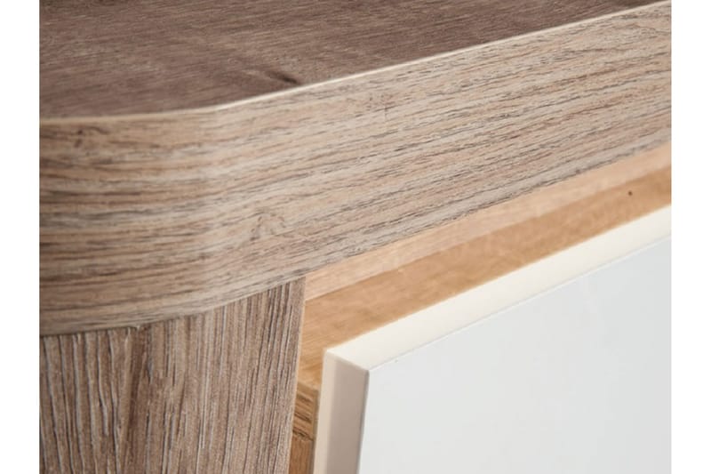 Domardon Skrivebord 130 cm med Opbevaring 2 Skab - Træ/Hvid - Møbler - Borde - Kontorbord - Skrivebord