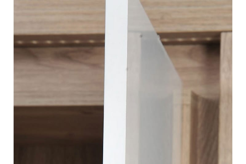 Domardon Skrivebord 130 cm med Opbevaring 2 Skab - Træ/Hvid - Skrivebord