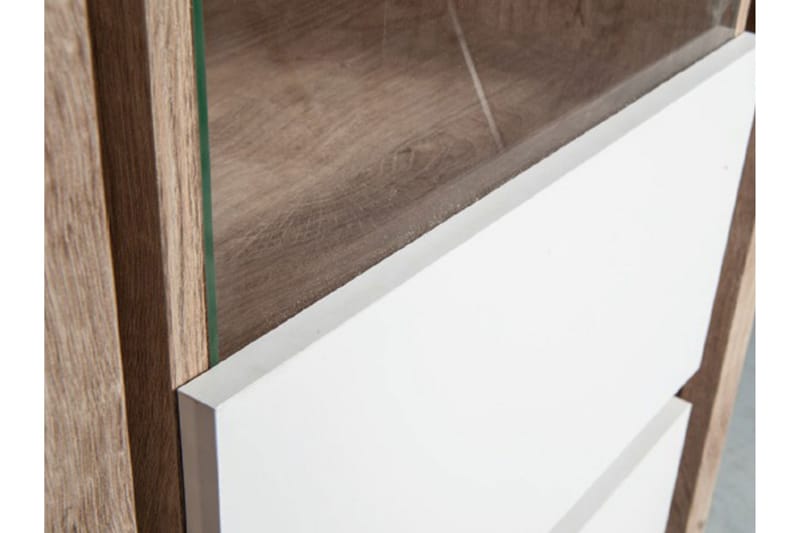 Domardon Skrivebord 130 cm med Opbevaring 2 Skab - Træ/Hvid - Møbler - Borde - Kontorbord - Skrivebord