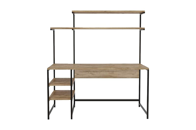 Dunalka Skrivebord 140x150x140 cm med opbevaring - Eg - Møbler - Borde - Kontorbord - Skrivebord