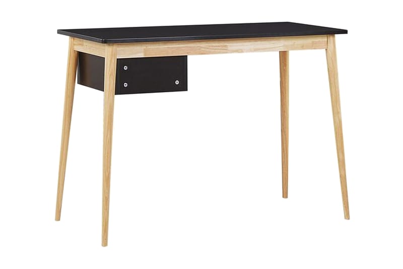 Ebeme Skrivebord 106 cm med Opbevaring 2 Skuffer - Sort/Lysebrun - Skrivebord